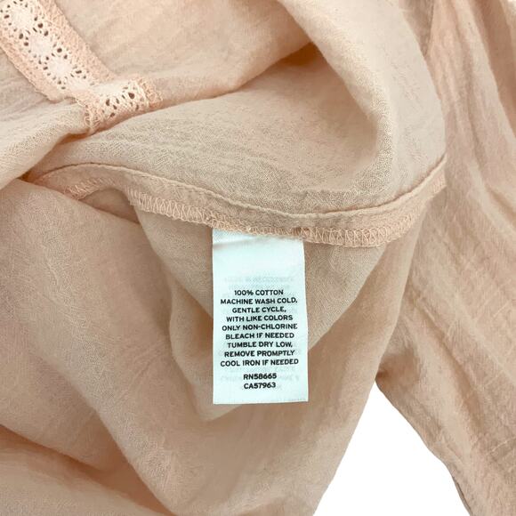 Treasure & Bond Pink Smocked Off Shoulder Blouse Size Medium NWOT - Picture 5 of 7